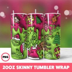 Grinchmas 26 Tumbler Wrap, 20oz Skinny Tumbler Wrap