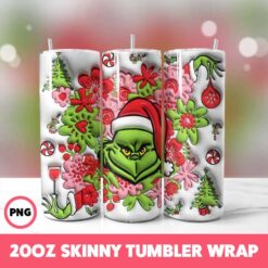 Grinchmas 27 Tumbler Wrap, 20oz Skinny Tumbler Wrap