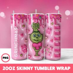 Grinchmas 3 Tumbler Wrap, 20oz Skinny Tumbler Wrap