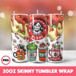 Grinchmas 30 Tumbler Wrap, 20oz Skinny Tumbler Wrap