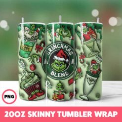 Grinchmas 37 Tumbler Wrap, 20oz Skinny Tumbler Wrap