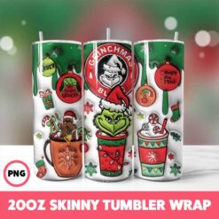 Grinchmas 39 Tumbler Wrap, 20oz Skinny Tumbler Wrap