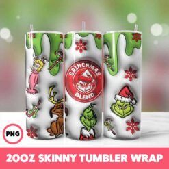 Grinchmas 44 Tumbler Wrap, 20oz Skinny Tumbler Wrap