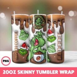 Grinchmas 46 Tumbler Wrap, 20oz Skinny Tumbler Wrap