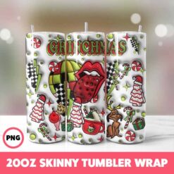 Grinchmas 49 Tumbler Wrap, 20oz Skinny Tumbler Wrap