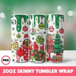 Grinchmas 5 Tumbler Wrap, 20oz Skinny Tumbler Wrap