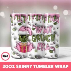 Grinchmas 50 Tumbler Wrap, 20oz Skinny Tumbler Wrap