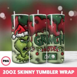 Grinchmas 53 Tumbler Wrap, 20oz Skinny Tumbler Wrap