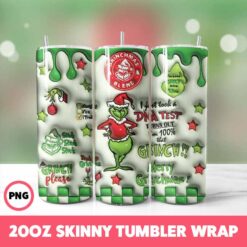 Grinchmas 57 Tumbler Wrap, 20oz Skinny Tumbler Wrap