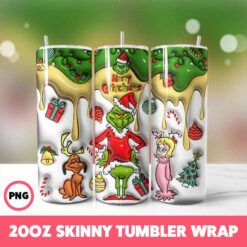 Grinchmas 59 Tumbler Wrap, 20oz Skinny Tumbler Wrap