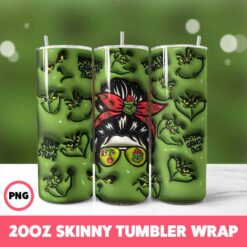 Grinchmas 65 Tumbler Wrap, 20oz Skinny Tumbler Wrap