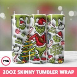 Grinchmas 67 Tumbler Wrap, 20oz Skinny Tumbler Wrap