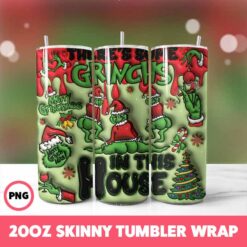 Grinchmas 73 Tumbler Wrap, 20oz Skinny Tumbler Wrap