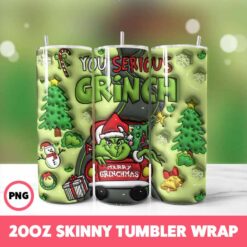 Grinchmas 76 Tumbler Wrap, 20oz Skinny Tumbler Wrap