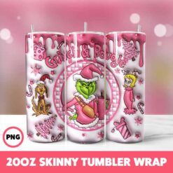 Grinchmas 78 Tumbler Wrap, 20oz Skinny Tumbler Wrap