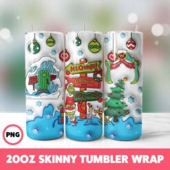 Grinchmas 8 Tumbler Wrap, 20oz Skinny Tumbler Wrap