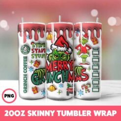 Grinchmas 81 Tumbler Wrap, 20oz Skinny Tumbler Wrap