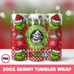 Grinchmas 83 Tumbler Wrap, 20oz Skinny Tumbler Wrap