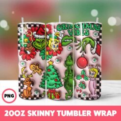 Grinchmas 84 Tumbler Wrap, 20oz Skinny Tumbler Wrap