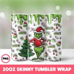 Grinchmas 93 Tumbler Wrap, 20oz Skinny Tumbler Wrap