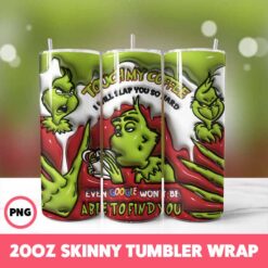 Grinchmas 97 Tumbler Wrap, 20oz Skinny Tumbler Wrap