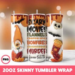 Halloween Spooky Season 332 Tumbler Wrap, 20oz Skinny Tumbler Wrap