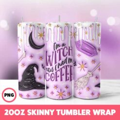 Halloween Spooky Season 335 Tumbler Wrap, 20oz Skinny Tumbler Wrap