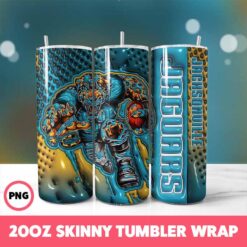 Jacksonville Jaguars NFL Tumbler Wrap, Sports 24 Tumbler Wrap, 20oz Skinny Tumbler Wrap