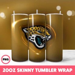 Jacksonville Jaguars NFL Tumbler Wrap, Sports 58 Tumbler Wrap, 20oz Skinny Tumbler Wrap