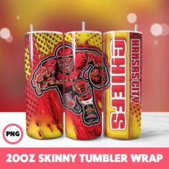 Kansas City Chiefs NFL Tumbler Wrap, Sports 5 Tumbler Wrap, 20oz Skinny Tumbler Wrap