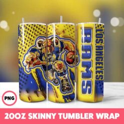 Los Angeles Rams NFL Tumbler Wrap, Sports 13 Tumbler Wrap, 20oz Skinny Tumbler Wrap