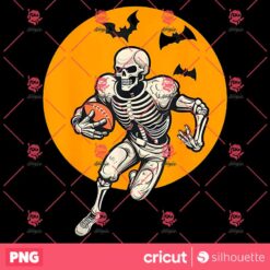 Men Boys Football Fan PNG, American Football Skeleton Halloween PNG