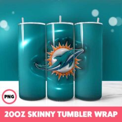 Miami Dolphins NFL Tumbler Wrap, Sports 47 Tumbler Wrap, 20oz Skinny Tumbler Wrap