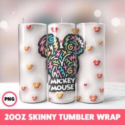 Mickey Mouse 50 Tumbler Wrap, 20oz Skinny Tumbler Wrap