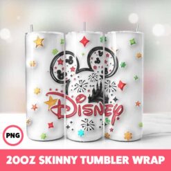 Mickey Mouse 52 Tumbler Wrap, 20oz Skinny Tumbler Wrap