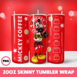 Mickey Mouse 79 Tumbler Wrap, 20oz Skinny Tumbler Wrap