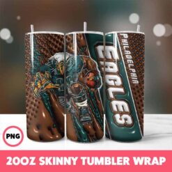 Philadelphia Eagles NFL Tumbler Wrap, Sports 59 Tumbler Wrap, 20oz Skinny Tumbler Wrap