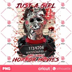 Pink Halloween PNG, Im Just A Girl Who Loves Horror Movies PNG, Halloween Coquette Bow PNG