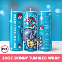 Pokemon Video Games 1 Tumbler Wrap, 20oz Skinny Tumbler Wrap