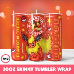 Pokemon Video Games 10 Tumbler Wrap, 20oz Skinny Tumbler Wrap