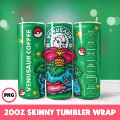 Pokemon Video Games 12 Tumbler Wrap, 20oz Skinny Tumbler Wrap