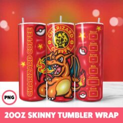 Pokemon Video Games 15 Tumbler Wrap, 20oz Skinny Tumbler Wrap