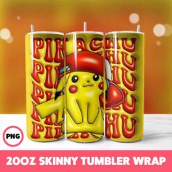 Pokemon Video Games 19 Tumbler Wrap, 20oz Skinny Tumbler Wrap