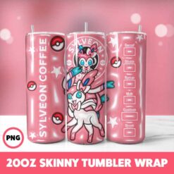 Pokemon Video Games 23 Tumbler Wrap, 20oz Skinny Tumbler Wrap