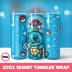 Pokemon Video Games 24 Tumbler Wrap, 20oz Skinny Tumbler Wrap