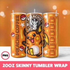 Pokemon Video Games 3 Tumbler Wrap, 20oz Skinny Tumbler Wrap