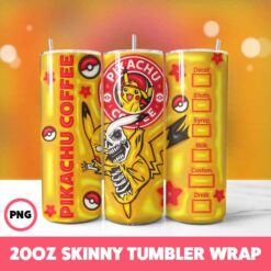 Pokemon Video Games 4 Tumbler Wrap, 20oz Skinny Tumbler Wrap