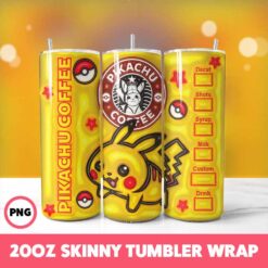 Pokemon Video Games 5 Tumbler Wrap, 20oz Skinny Tumbler Wrap