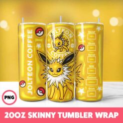 Pokemon Video Games 8 Tumbler Wrap, 20oz Skinny Tumbler Wrap