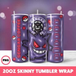 Pokemon Video Games 9 Tumbler Wrap, 20oz Skinny Tumbler Wrap